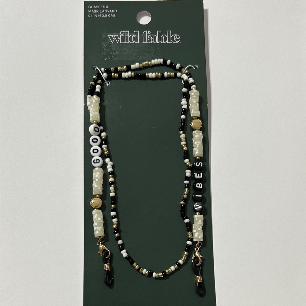 Wild Fable Good Vibes Beaded Glasses and Mask Lanyard 24 Inch
